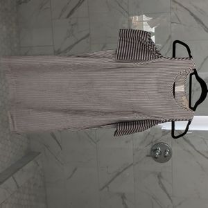 Striped cold shoulder dress